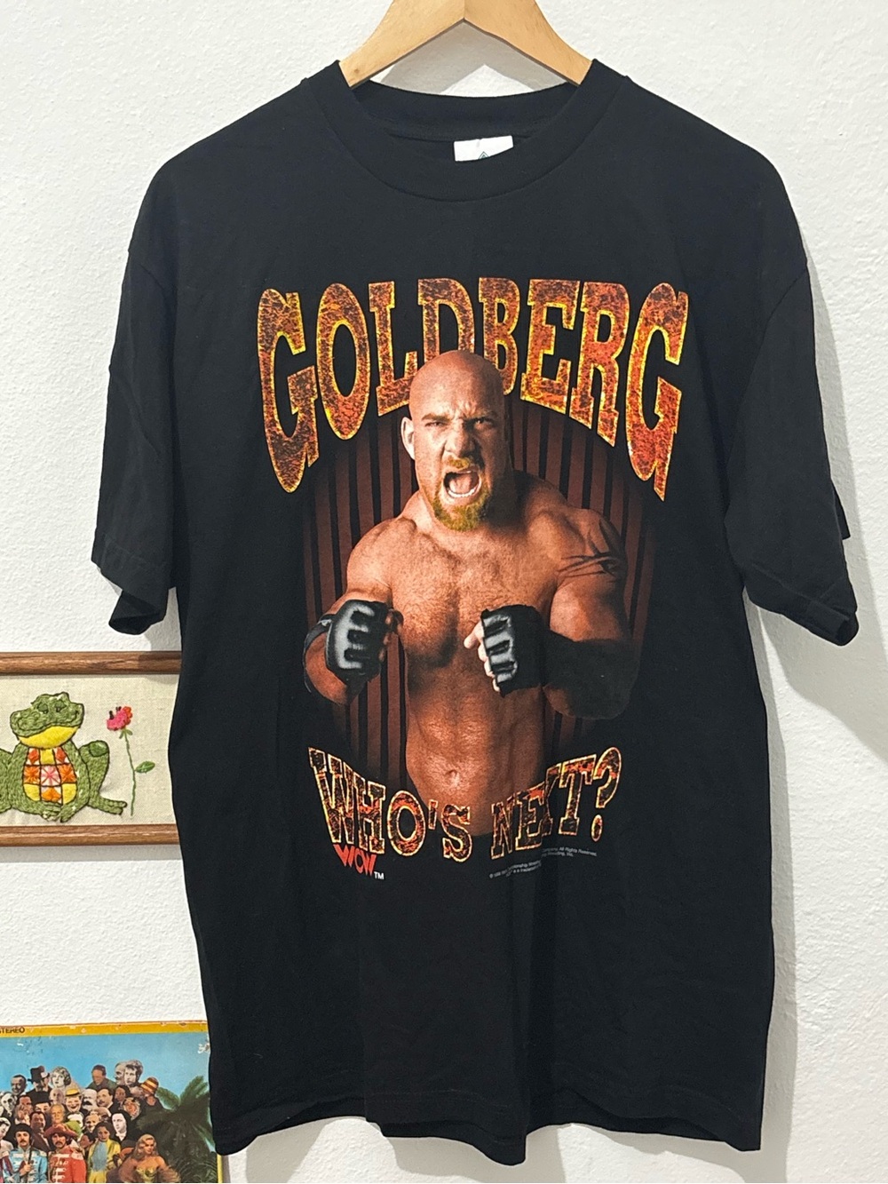 Black Vintage 90s WCW Goldberg Who’s Next Wrestling Tee